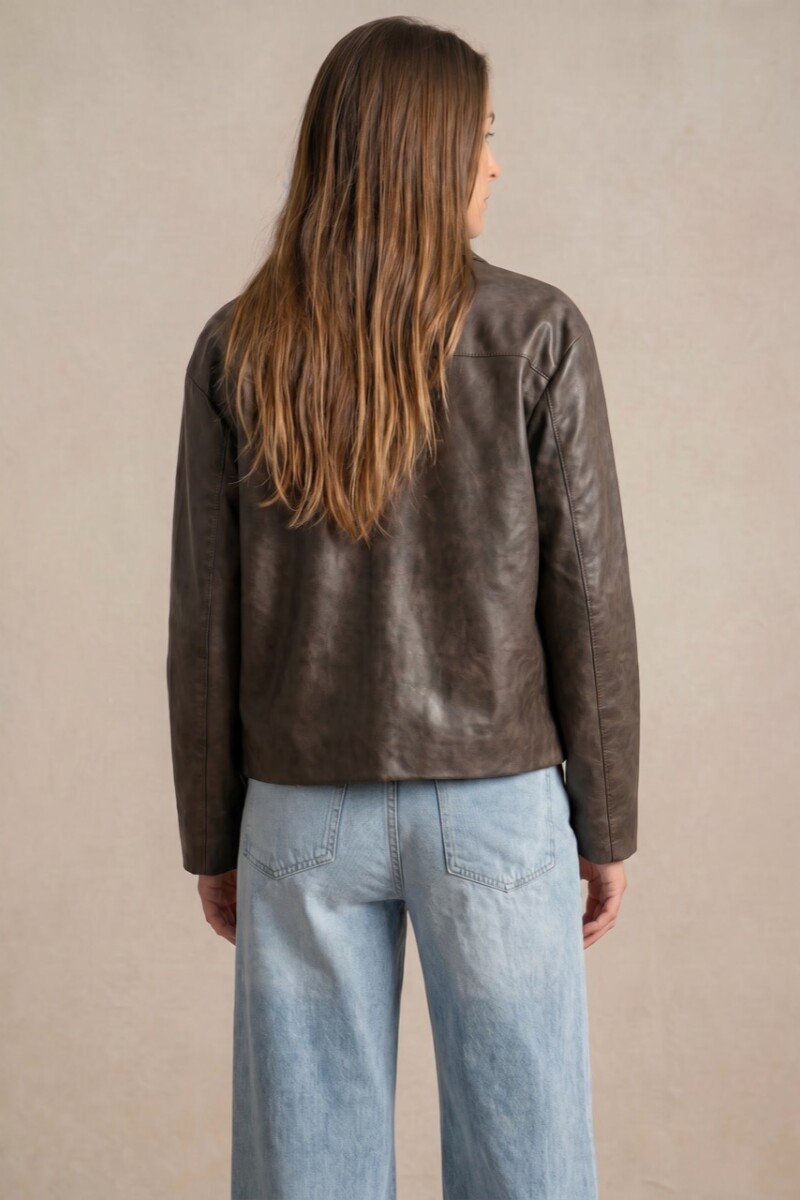 Campera Cuero Vegano Chocolate