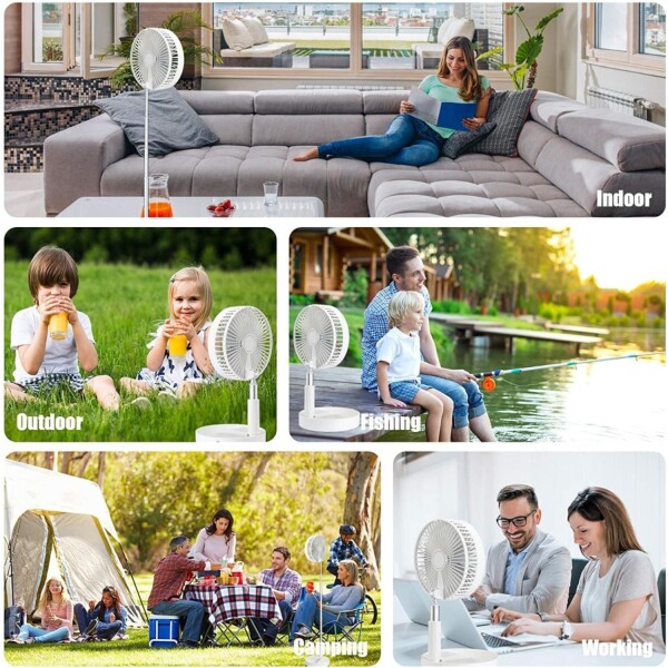 Ventilador Portatil 3 Aspas Extensible 3 Velocidades De Pie Variante Color Blanco