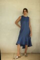 Vestido Folk Long SS24 Azul Piedra