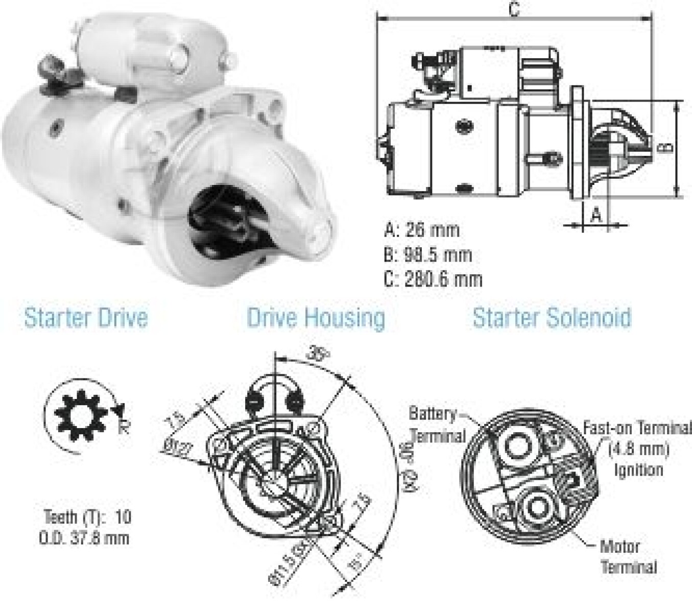 ARRANQUE - AGRALE 8000 8500 9200 W8 MWM 4.10 4.12 12V 10 M93R ZM 