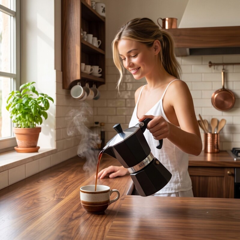 Cafetera Italiana Moka Klasse 6 tazas | Negra mate Cafetera Italiana Moka Klasse 6 tazas | Negra mate