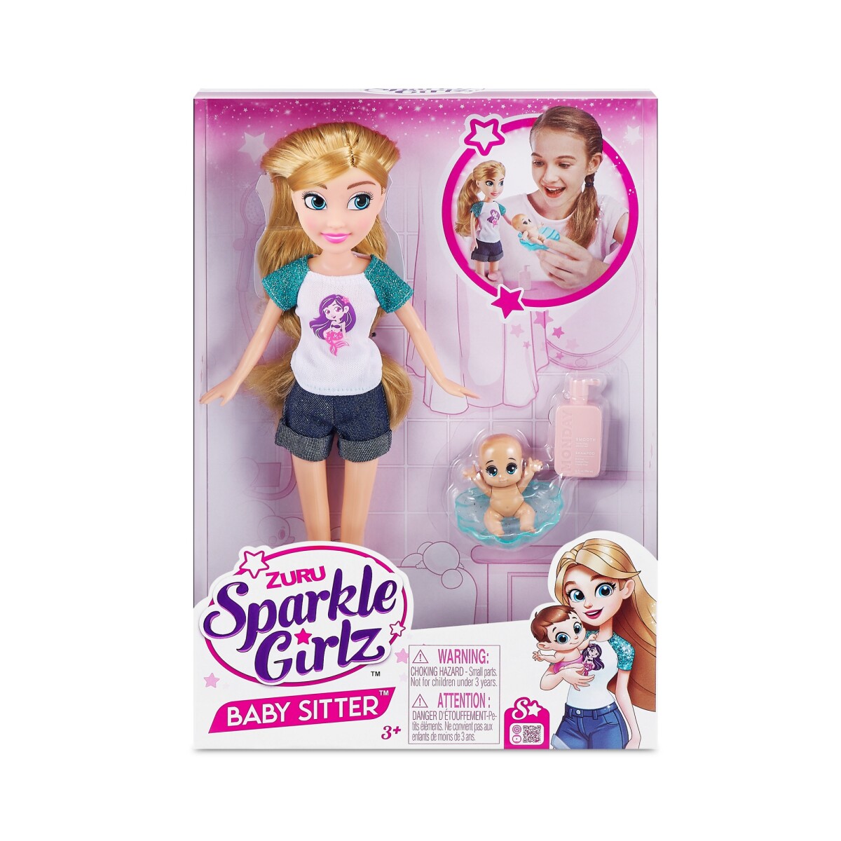 Set Figura Sparkle Girlz Dolls Lifestyle Niñera 