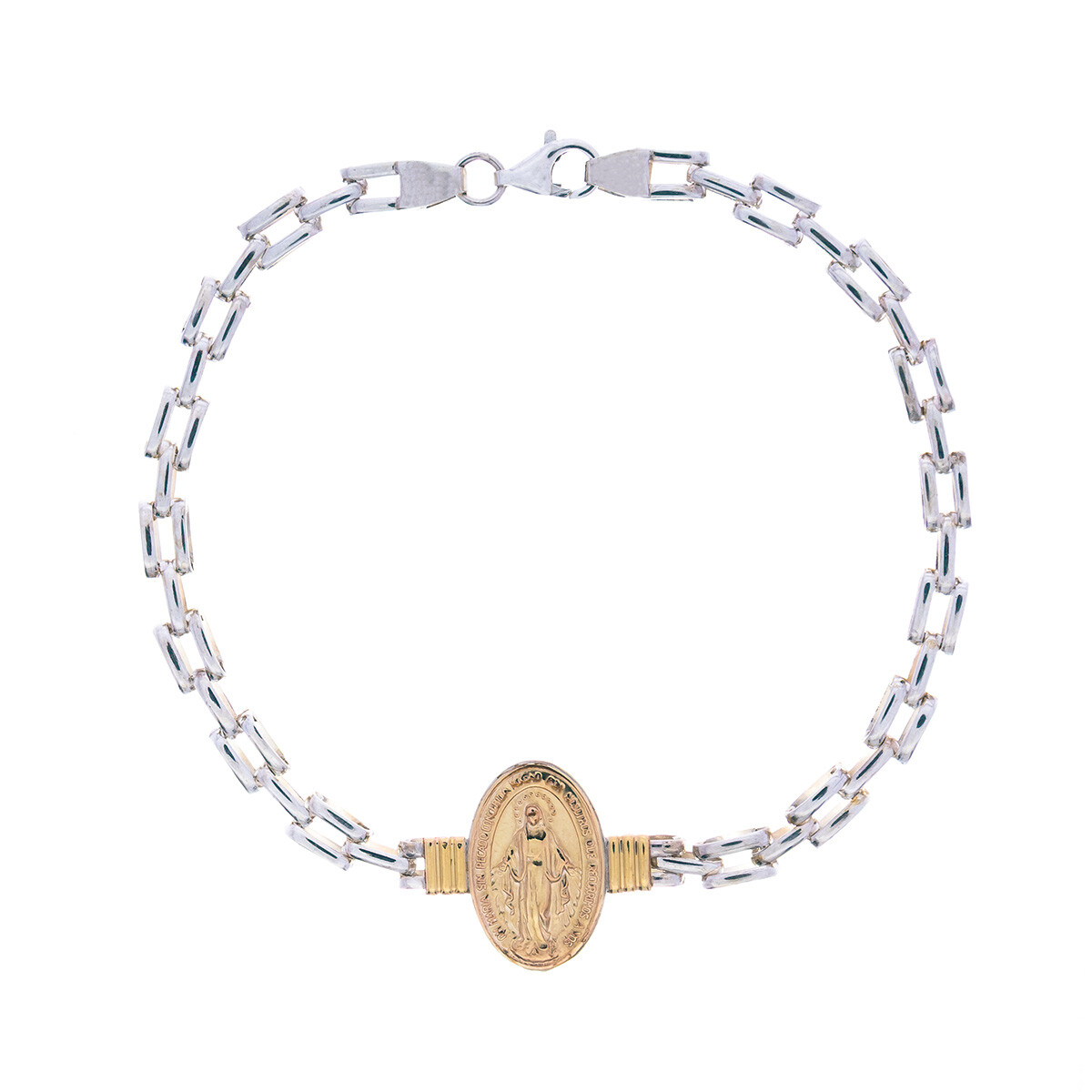 Pulsera plata 925 y double en oro 18 ktes, MILAGROSA 