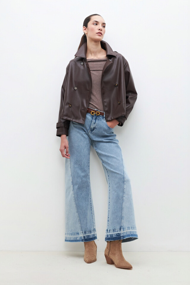 Jean bicolor wide leg Lena jean medio