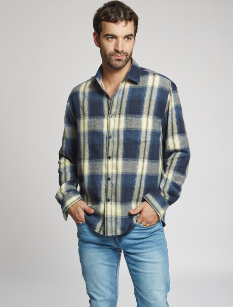Camisa franela azul
