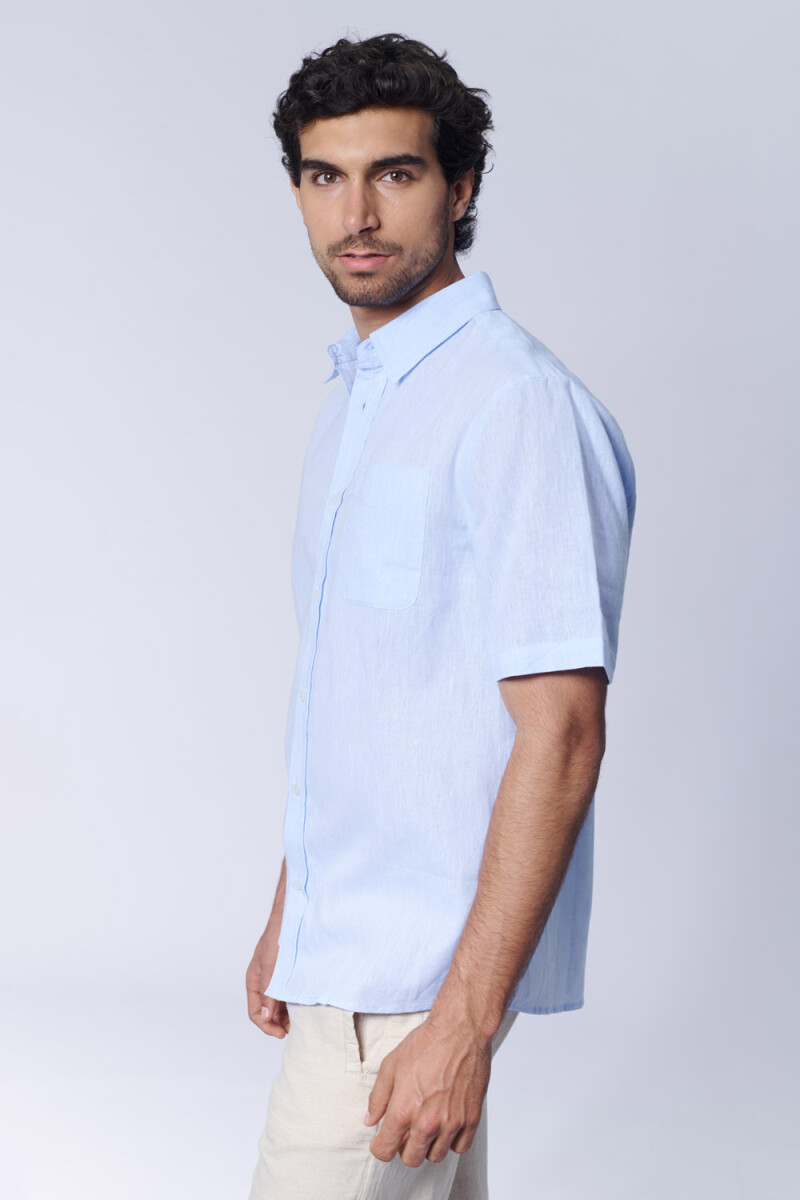 Camisa lino Celeste