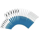 Juego de cubiertos de color azul, modelo CARMEL, 24 piezas -TRAMONTINA FER04910