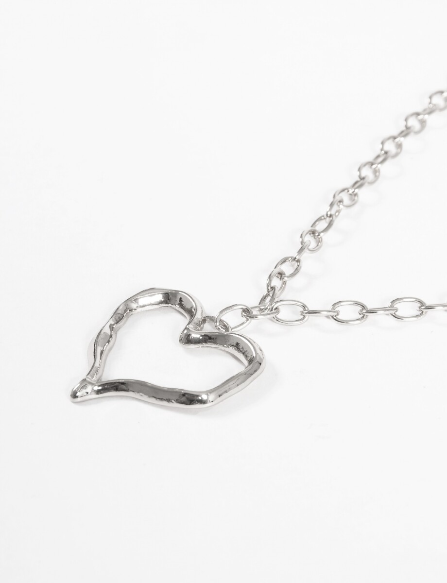 Collar dije cora texture - plateado 