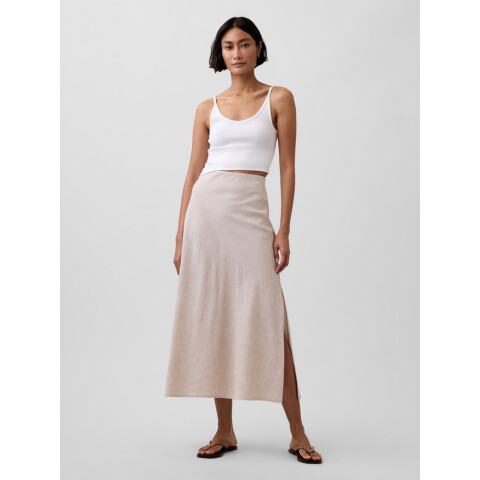 MAXI SLIP SKIRT - LINEN FLAX LINEN