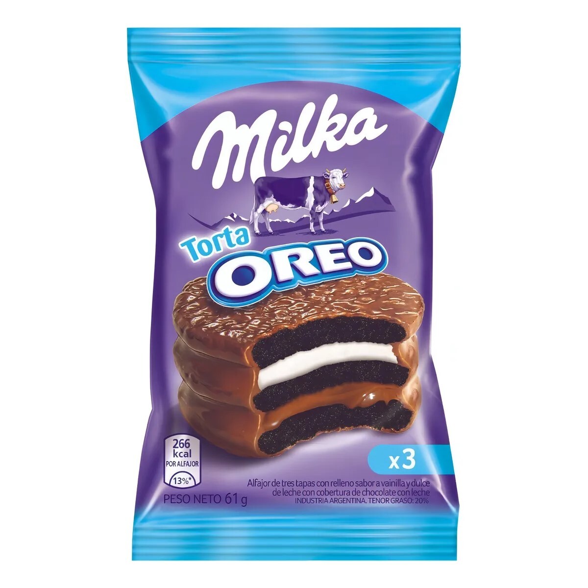 Alfajor Milka Triple Oreo con Dulce de Leche - VIOLETA 