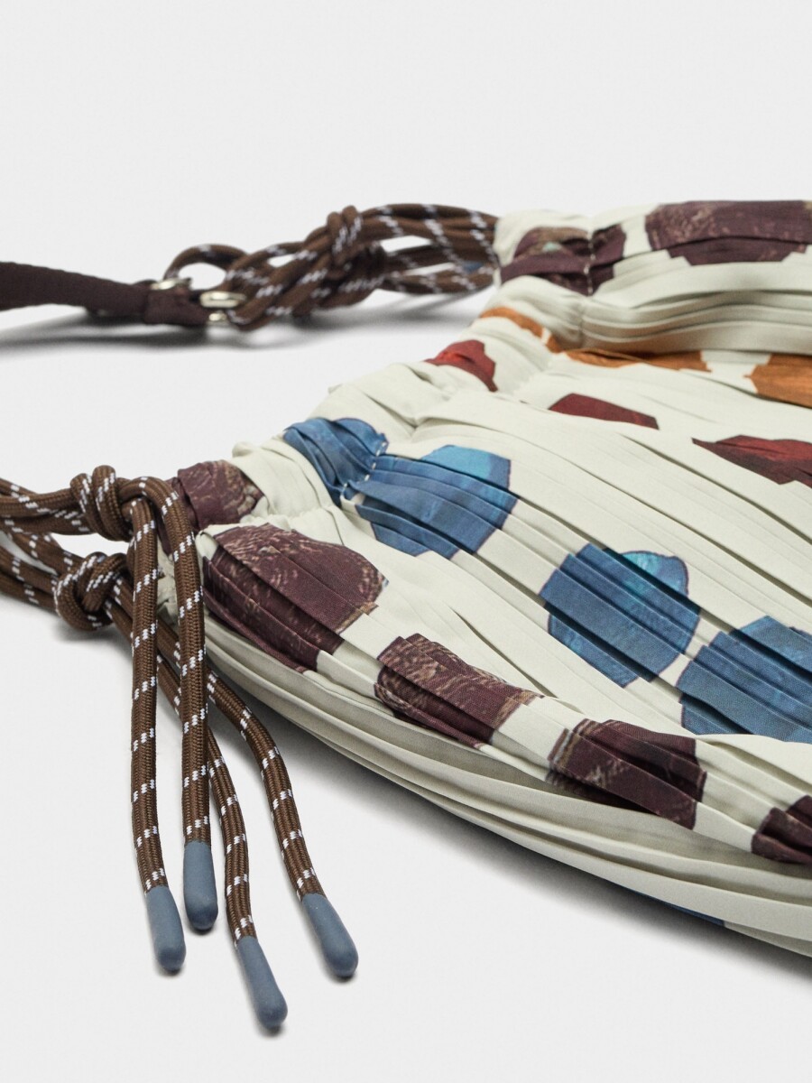 Bolso De Mano Estampado De Nylon crudo