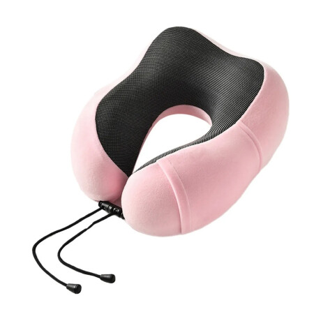 Almohadón De Viaje Viscoelástico Cervical C/Memoria Afelpado Rosa
