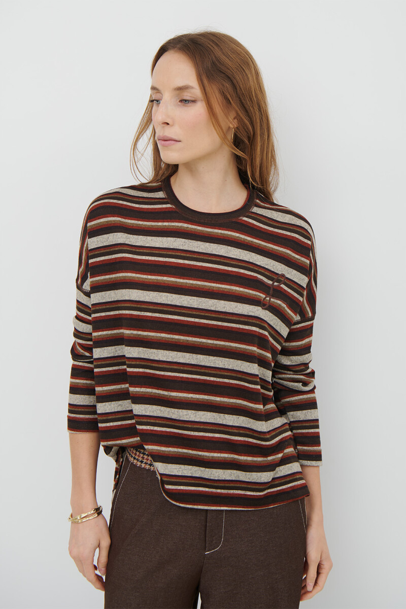 REMERA RAYA MARRON