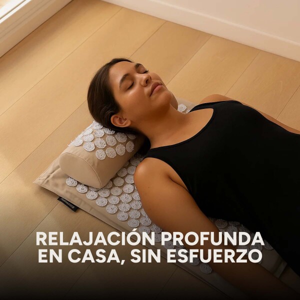 Colchoneta Mat + Almohada Acupuntura Masajeador Relajación Color Blanco