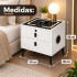 Mesa De Luz Inteligente Con Led, Carga Inalámbrica Y Parlante Bluetooth Esh0053b MESA DE LUZ LED MOVI BLANCO ESH0053B