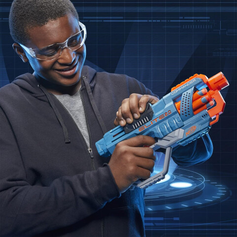 Pistola Nerf Elite 2.0 Commander RD-6 Lanzador de Dardos U