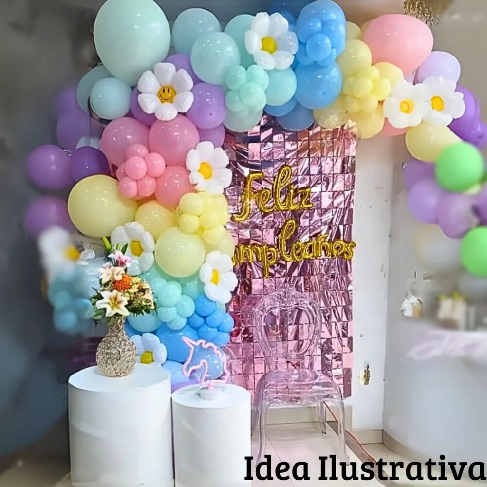Decoración Globos Feliz Cumpleaños Tema Margarita Decoración Globos Feliz Cumpleaños Tema Margarita