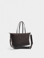 Bolso Shopper Textura Suave Con Colgante marron