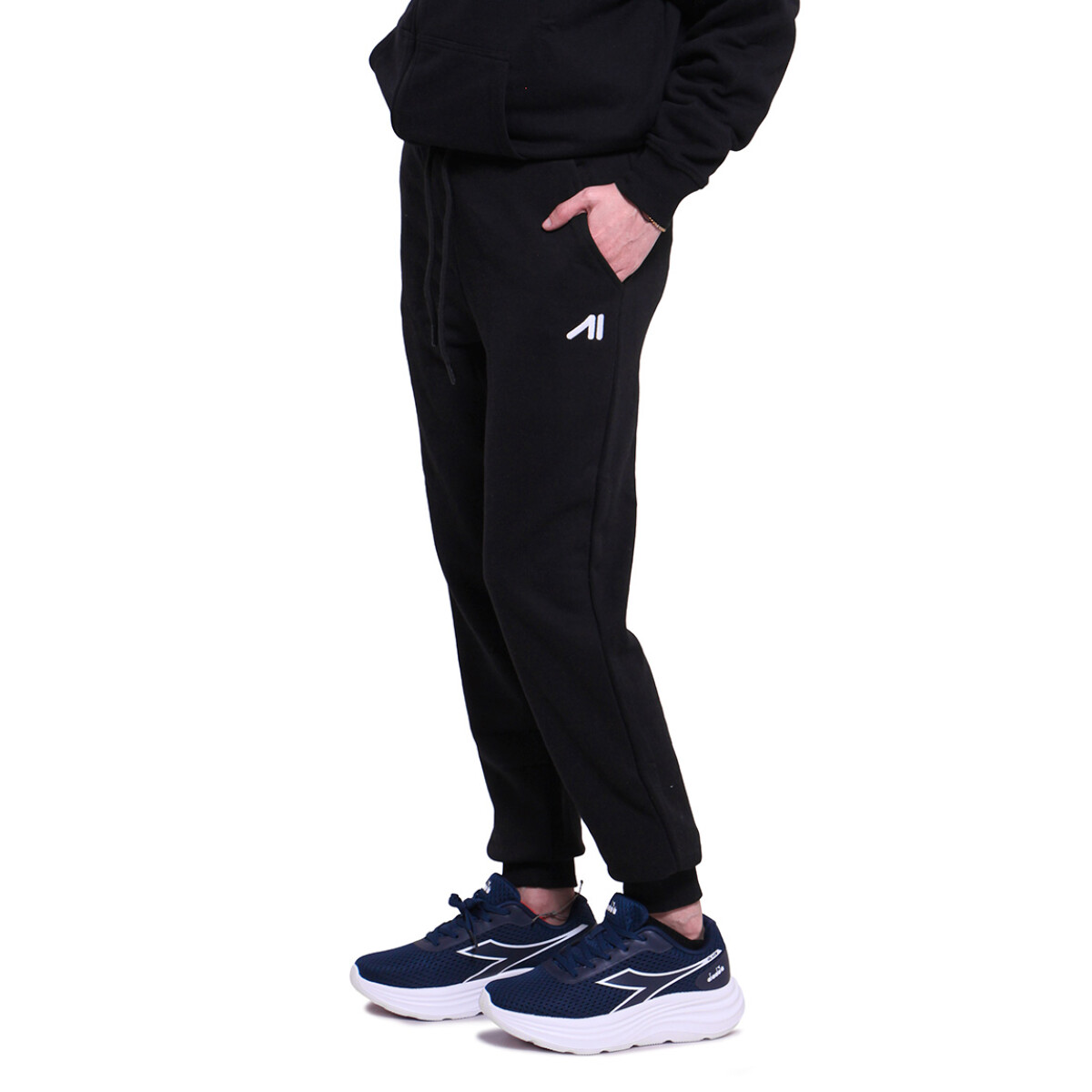 Austral Pantalón c/puño Mujer Negro con felpa - Negro 