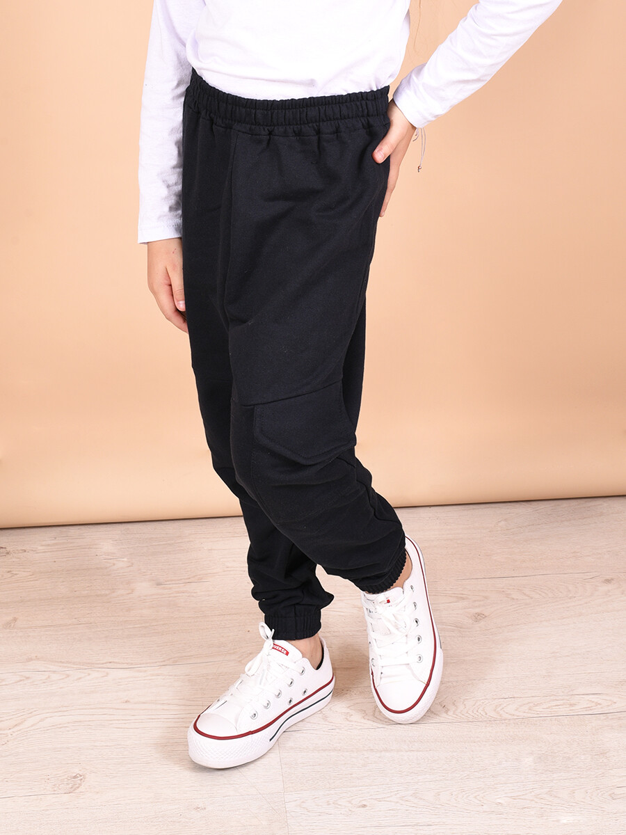 PANTALON CARGO BOY - NEGRO 