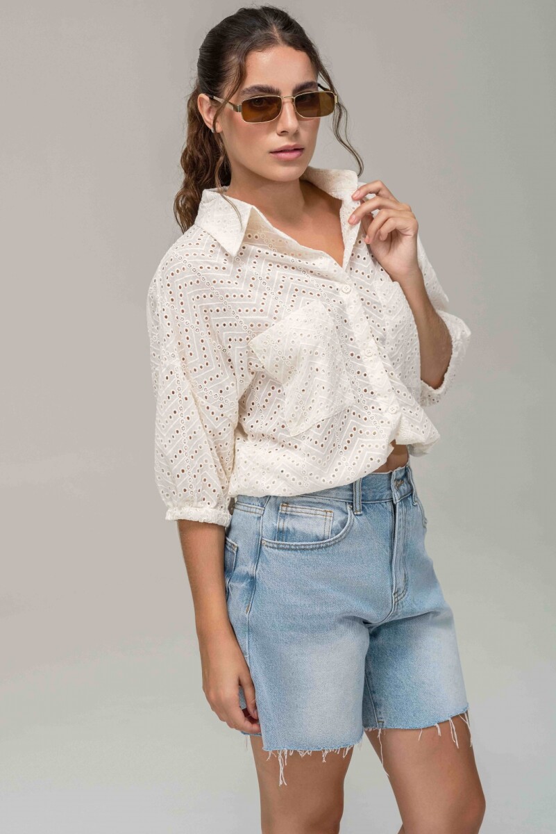 CAMISA BRODERY - Blanco 