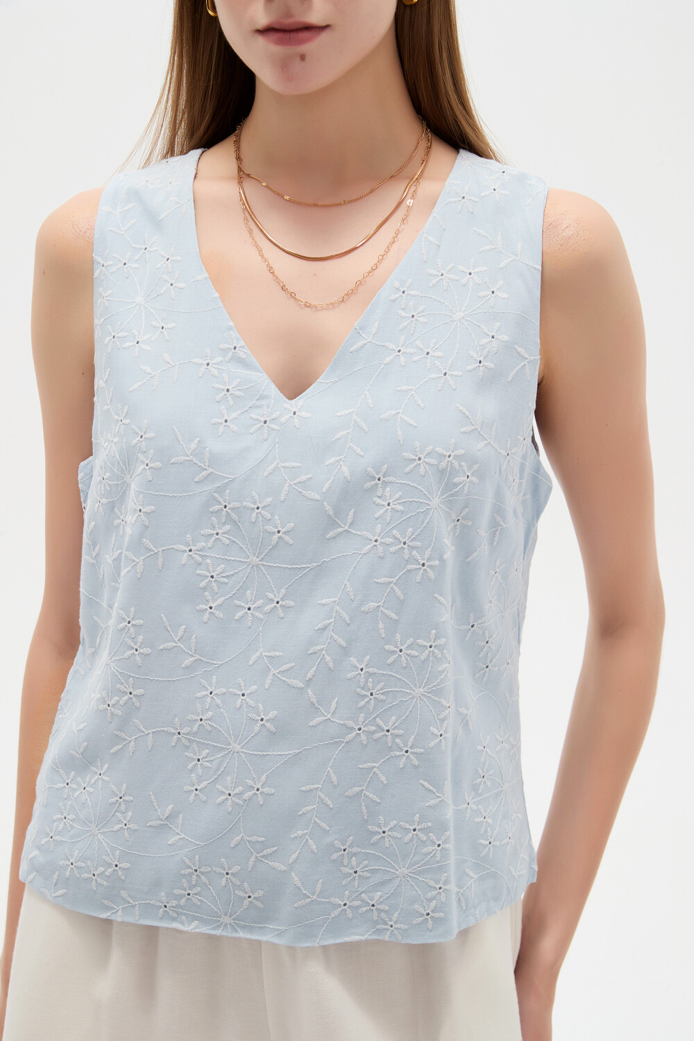 Musculosa Rivano Celeste Claro
