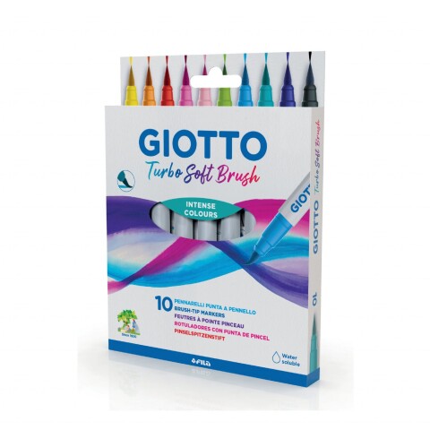 Marcador Giotto Turbo Soft Brush x10 un. Marcador Giotto Turbo Soft Brush x10 un.