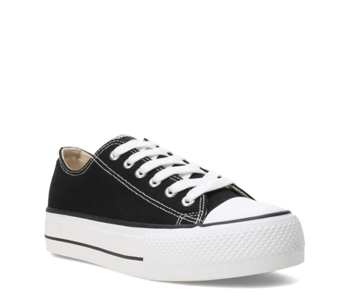 Championes MissCarol Lorcast Acordonado Con Plataforma Femenino Negro