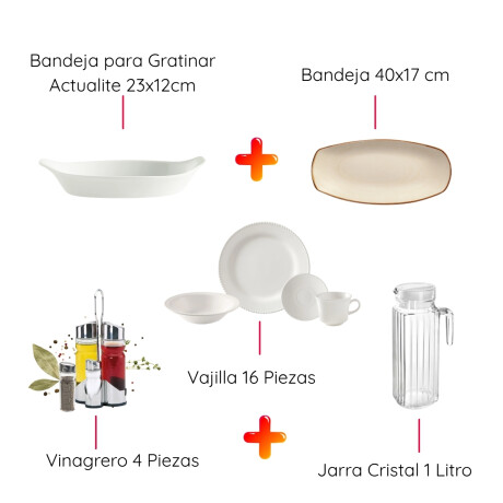 Juego de Vajilla 16 Piezas con Vinagrera Jarra y 2 Bandejas Porcelana Juego de Vajilla 16 Piezas con Vinagrera Jarra y 2 Bandejas Porcelana