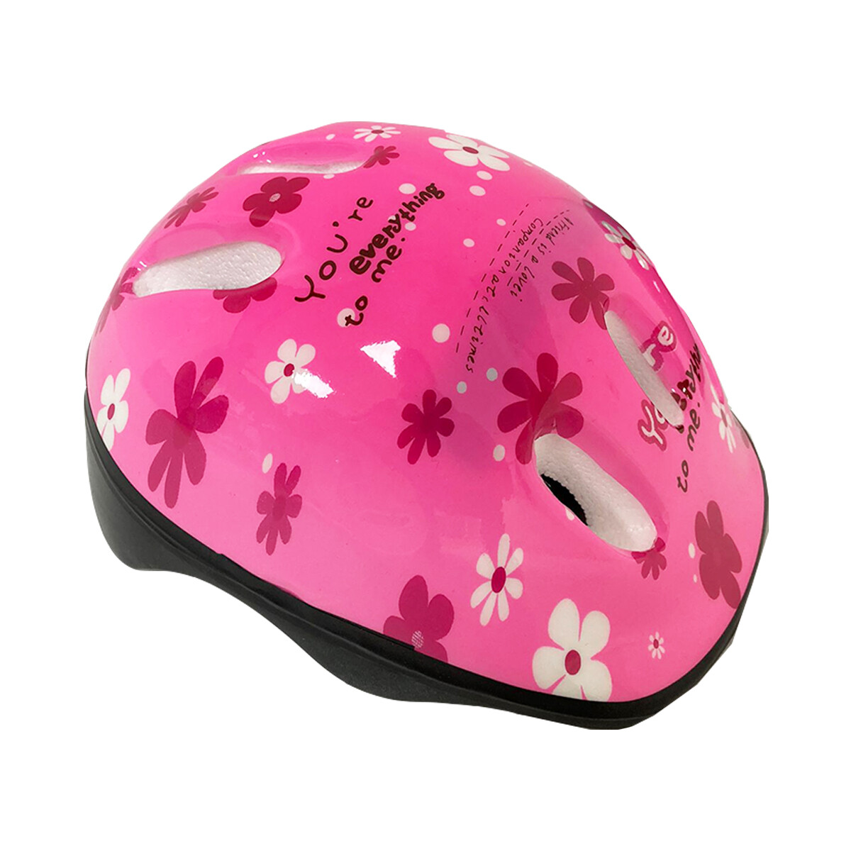 Casco Infantil Para Bici/roller/skate Rosa con flores - 001 