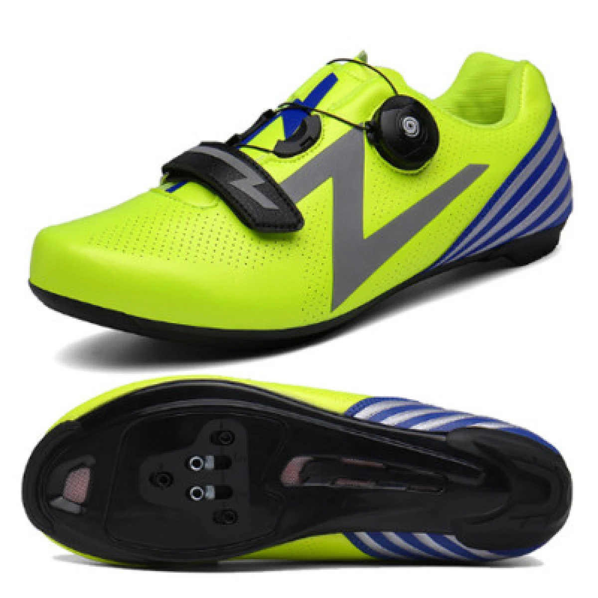 Zapatilla de Ciclismo para Ruta o Mtb Velcro Ajustable Talle 43 Color: Verde. - FLUOR 