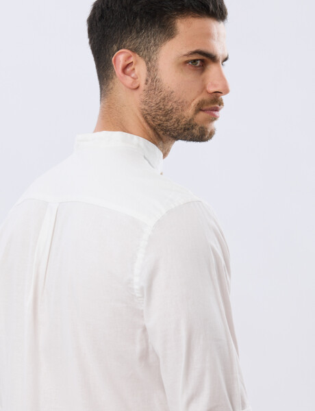 CAMISA LINO CUELLO MAO Blanco