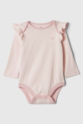 Body Manga Larga Bebé Pink Stripe