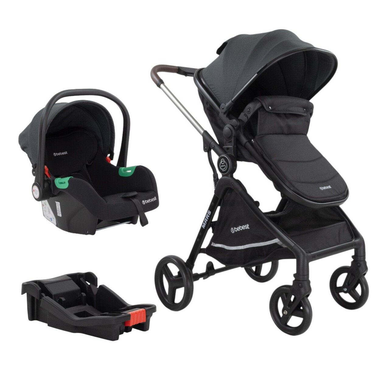 Bebesit Travel System Mars LX Baby Silla I-size + Base Isofix 