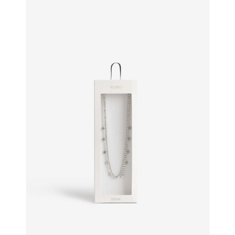 Collar Tennis De Acero Con Cubic Plateado