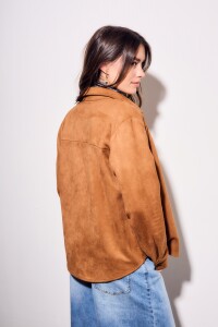 Camisa Gamuza Cuero Vegano Camel