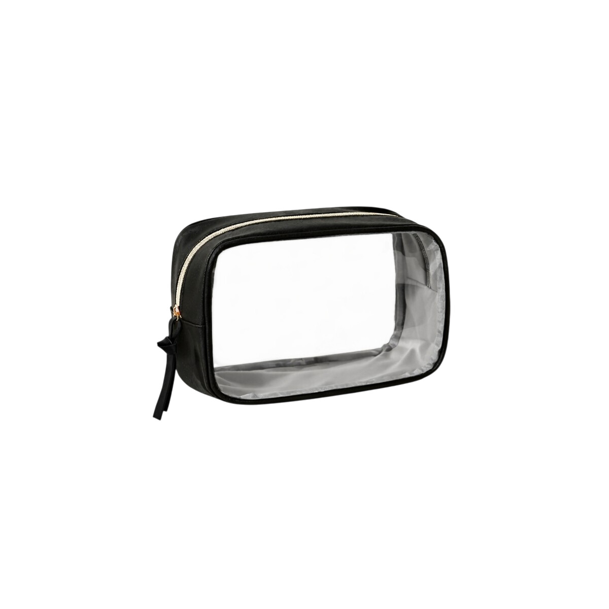 Neceser transparente con cierre grande - Negro 