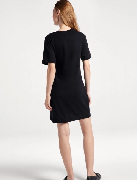 VESTIDO CORTO MANGA CORTA ULTRA SOFT NEGRO