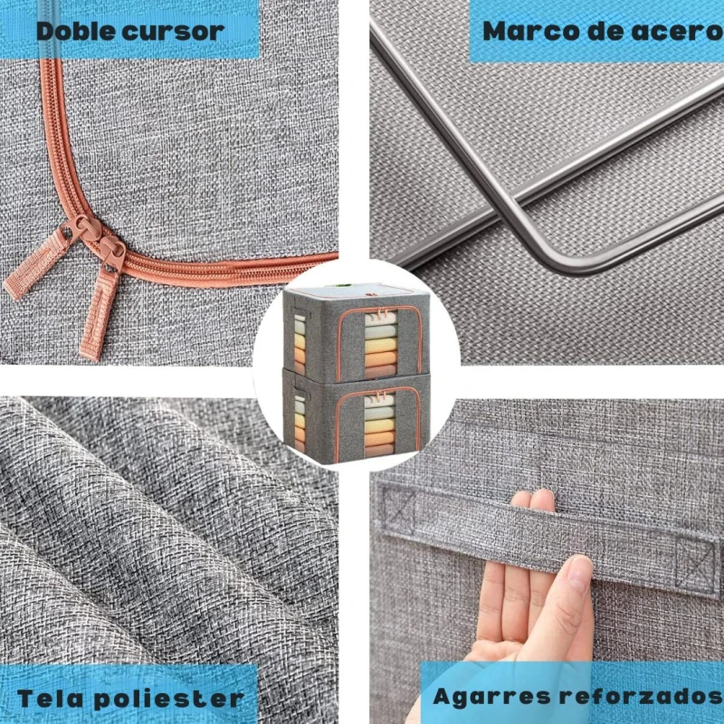 Caja Organizadora Plegable Con Estructura Metalica Color Azul Talle S Caja Organizadora Plegable Con Estructura Metalica Color Azul Talle S