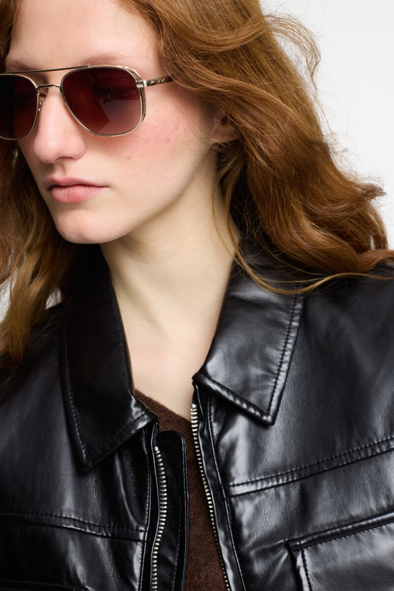 CHAQUETA BIKER CORTA Negro