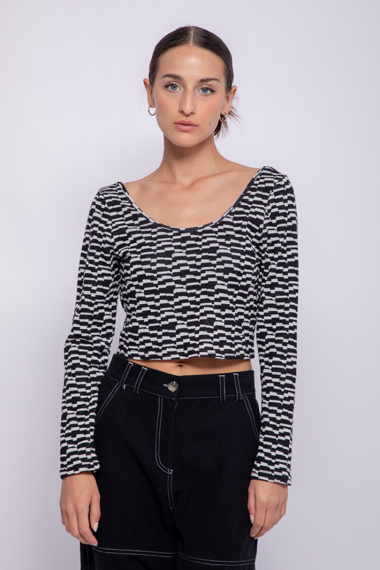 TOP ZAIRA Negro/Blanco