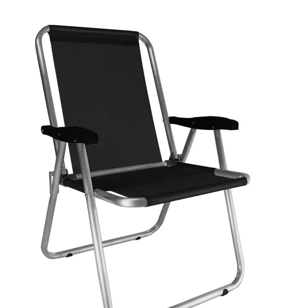 Sillón Max Aluminio Zaka Super Resistente 140 KG NEGRA