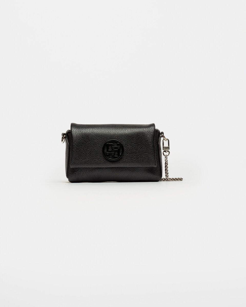 Mini Bag Bloom En Cuero Graneado - Negro 
