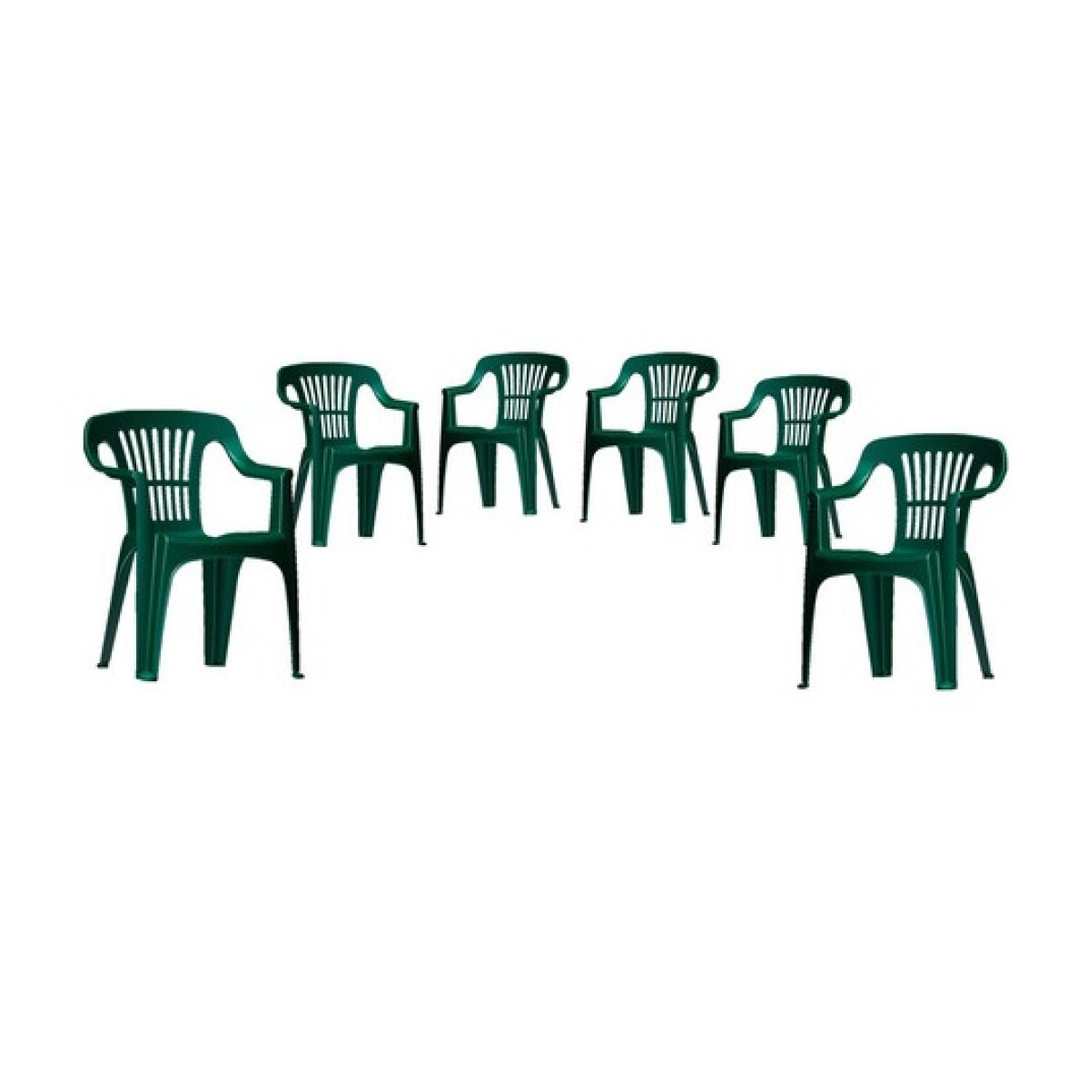 Pack De 6 Sillas De Plastico P/ Jardin Patio Apilables Ltc Color Verde 
