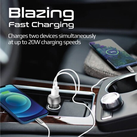 Cargador Auto Promate 20w Usb-c Y Usb-a Cargador Auto Promate 20w Usb-c Y Usb-a
