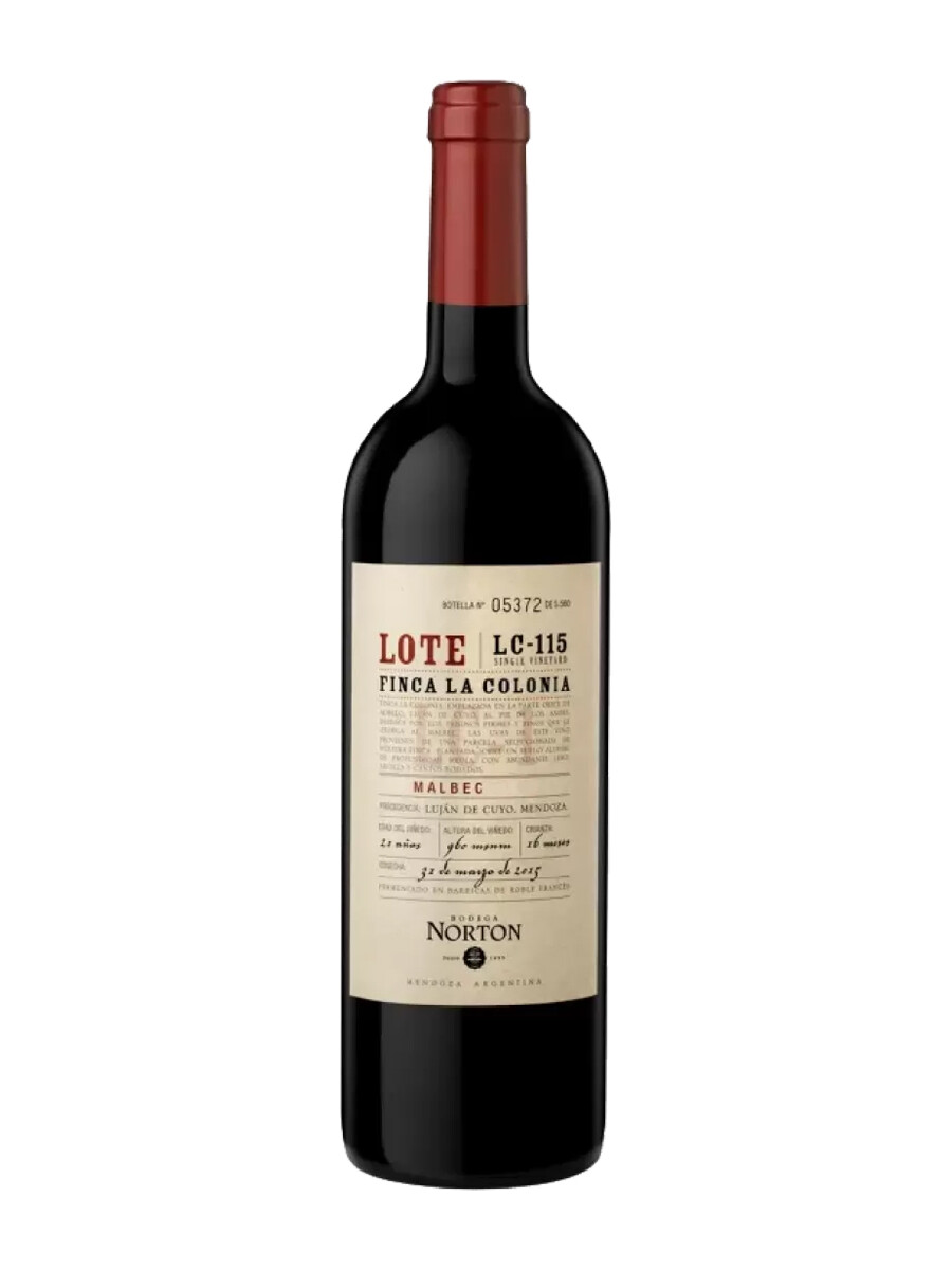 Vino Norton Lote Finca La Colonia Malbec 750 ml Vino Norton Lote Finca La Colonia Malbec 750 ml