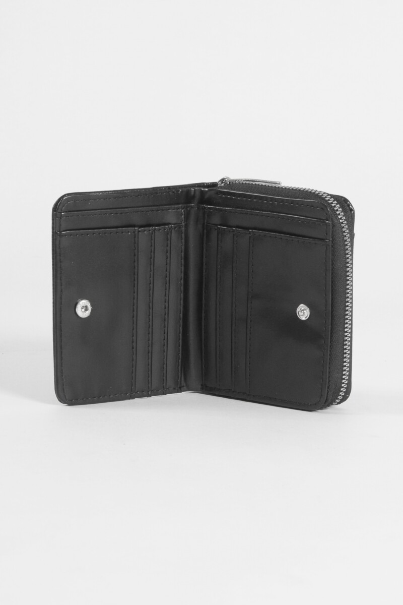 Billetera flap compartimentos negro