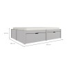 Cama Madera Maciza Con Cajones - 2 plazas - Linea Beauty Gris