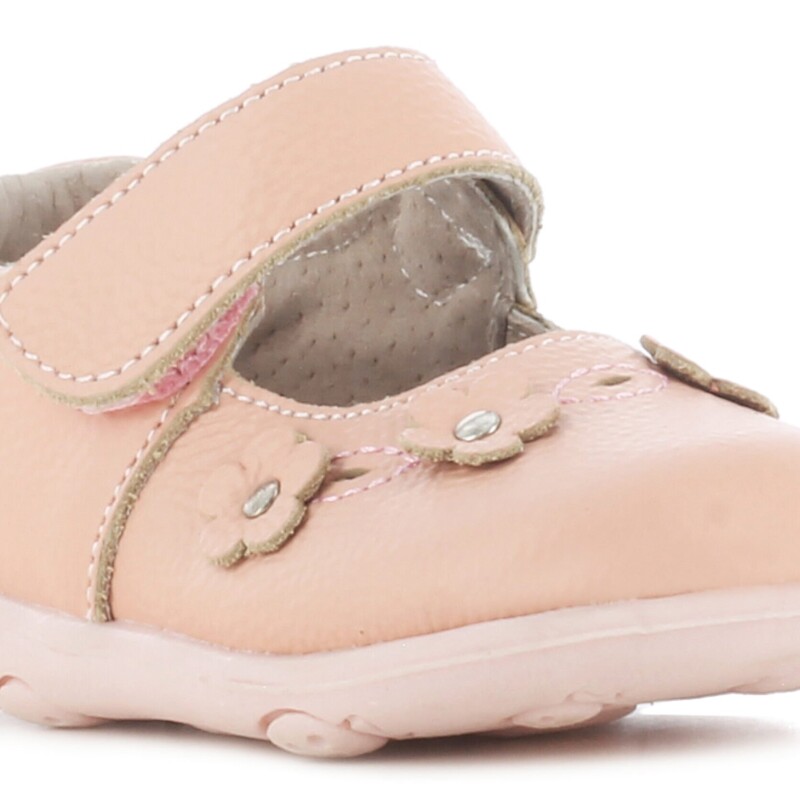 Zapatos de Niña MINI Miss Carol NEBULA con velcro y flores Rosado