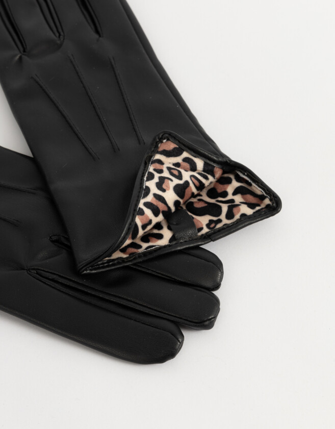 Guantes Varios Noche Guantes Con Animal Print - Negro